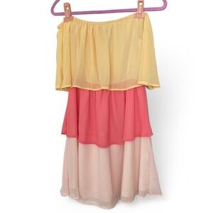 Pink lily tiered dress